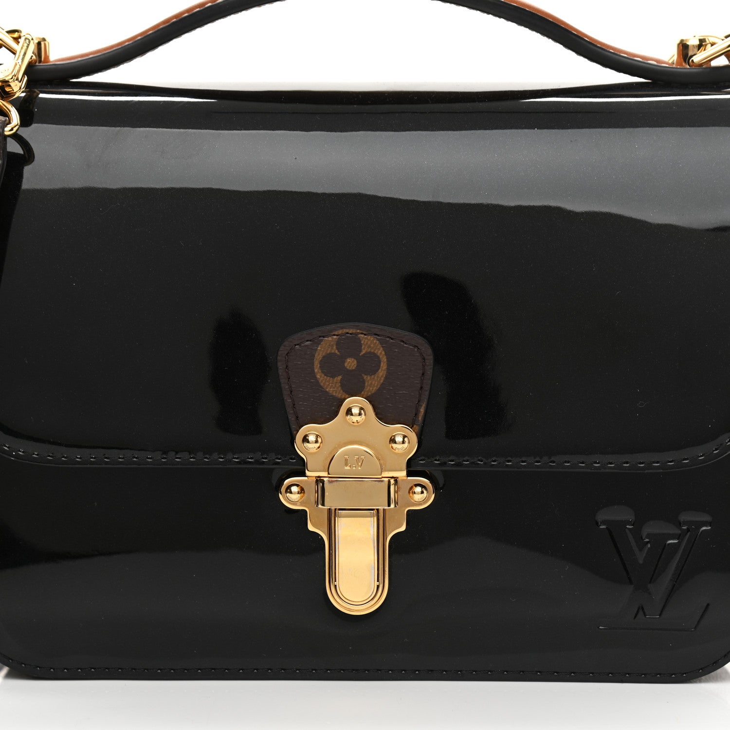 Louis Vuitton Patent Calfskin Monogram Cherrywood BB Black 8 of 10