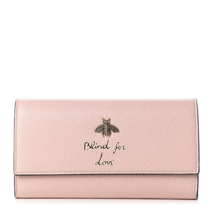 Gucci Calfskin Animalier Continental Wallet Porcelain Rose 1 of 7