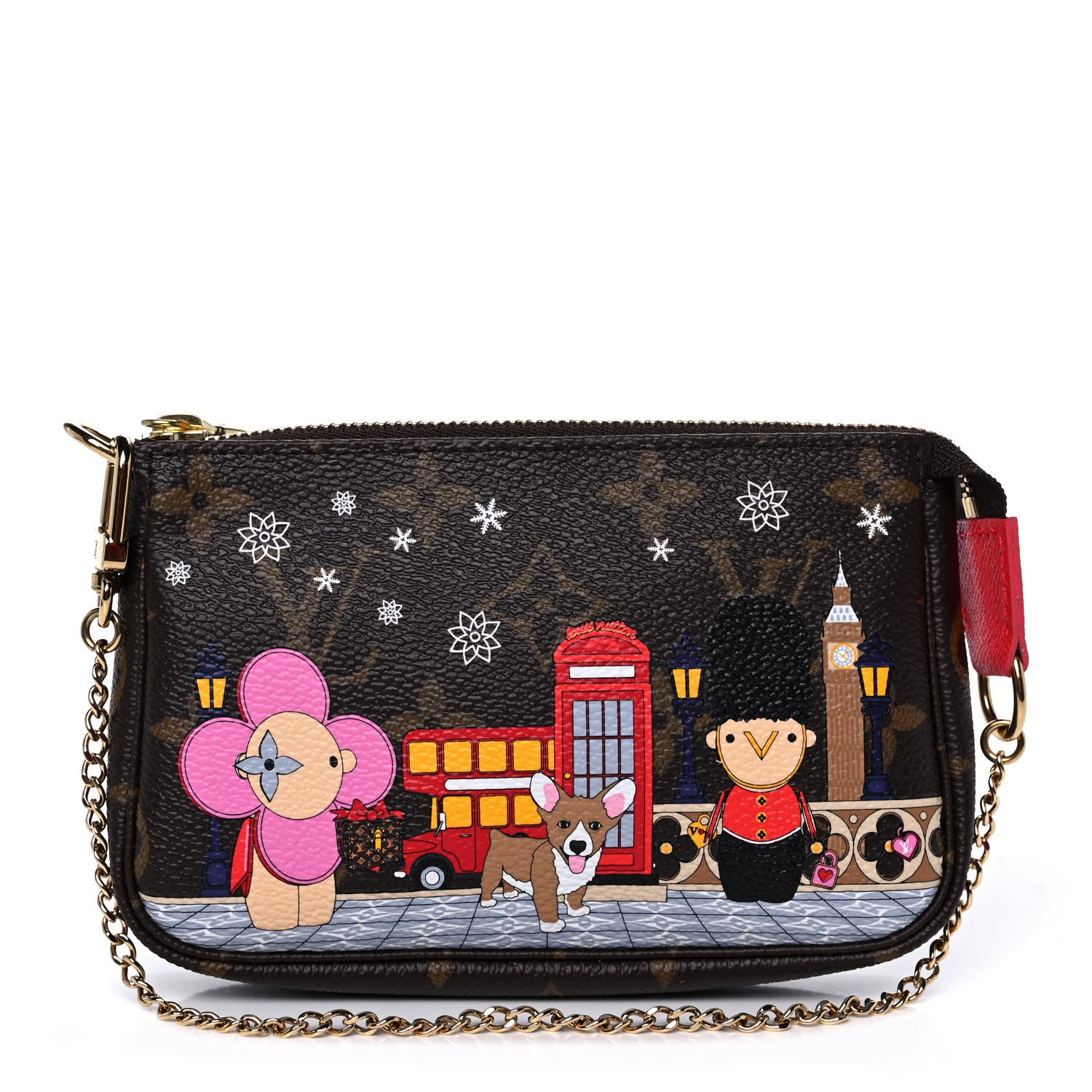 Louis Vuitton Monogram 2021 Christmas Animation London Mini Pochette Accessories Red 1 of 10