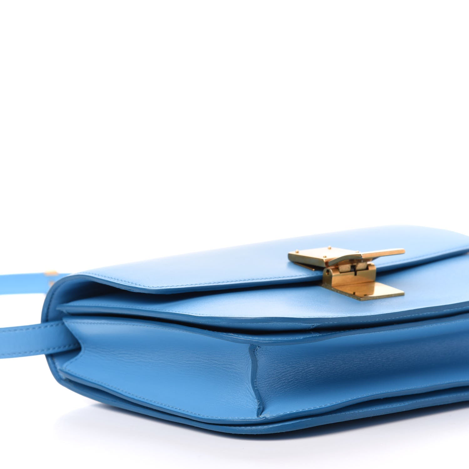 Celine Box Calfskin Medium Classic Box Flap Bag Blue 9 of 12