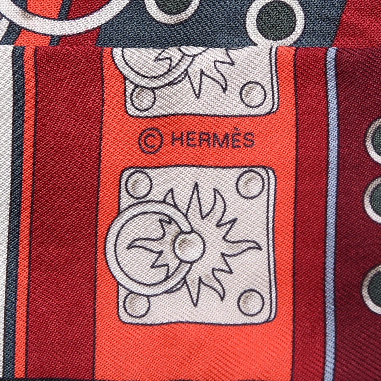Hermes Silk Colliers De Chiens Twilly Vert Sapin Rouge Grenat 4 of 5