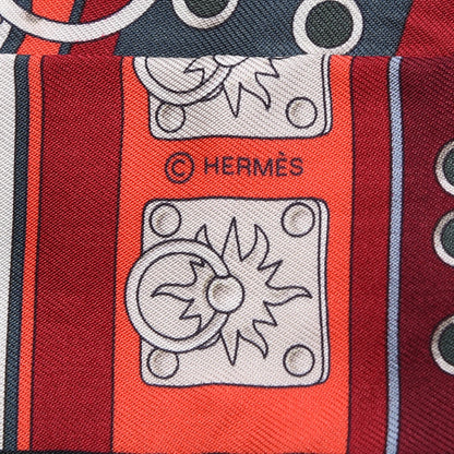 Hermes Silk Colliers De Chiens Twilly Vert Sapin Rouge Grenat 4 of 5