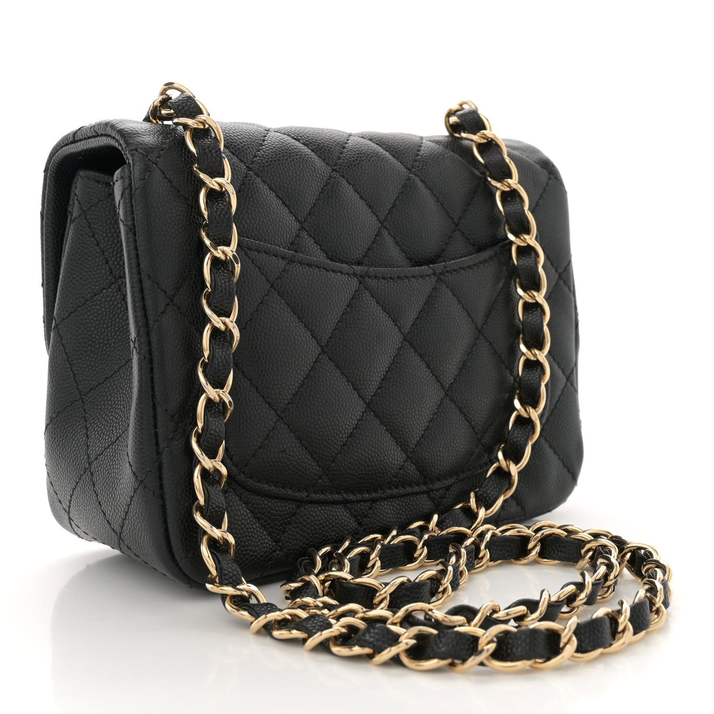 Caviar Quilted Mini Square Flap Black