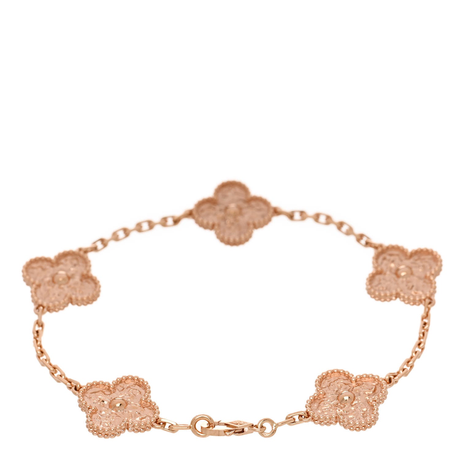 Van Cleef & Arpels 18K Rose Gold 5 Motifs Vintage Alhambra Bracelet 2 of 4