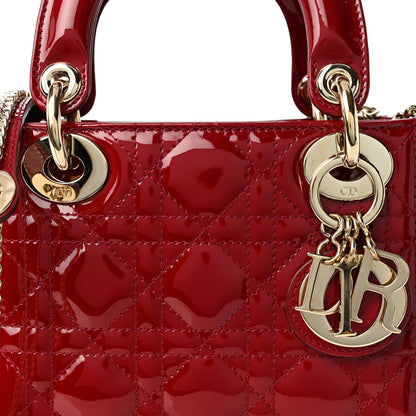 Christian Dior Patent Cannage Mini Lady Dior Red 8 of 10