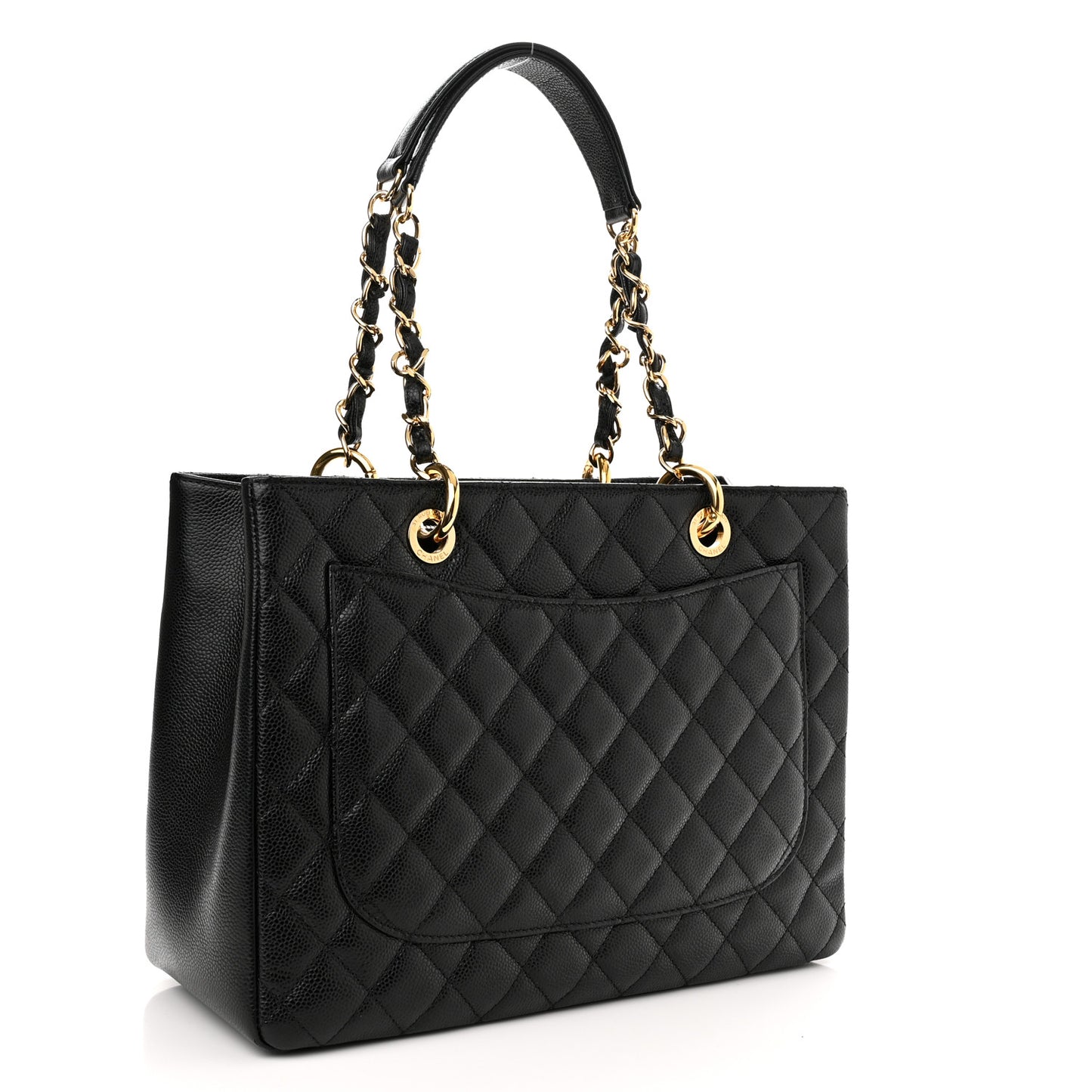 Caviar Quilted Grand Shopping Tote GST Black