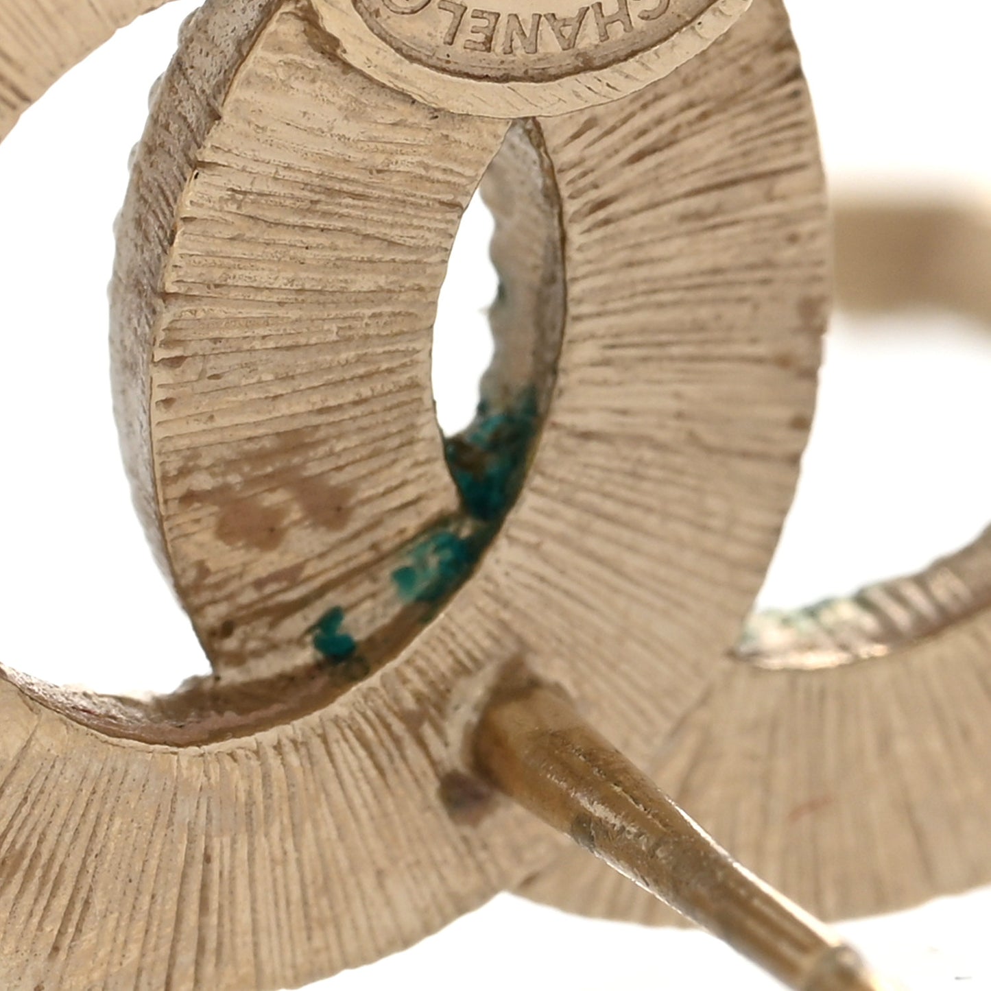 Bead CC Earrings Light Gold Black