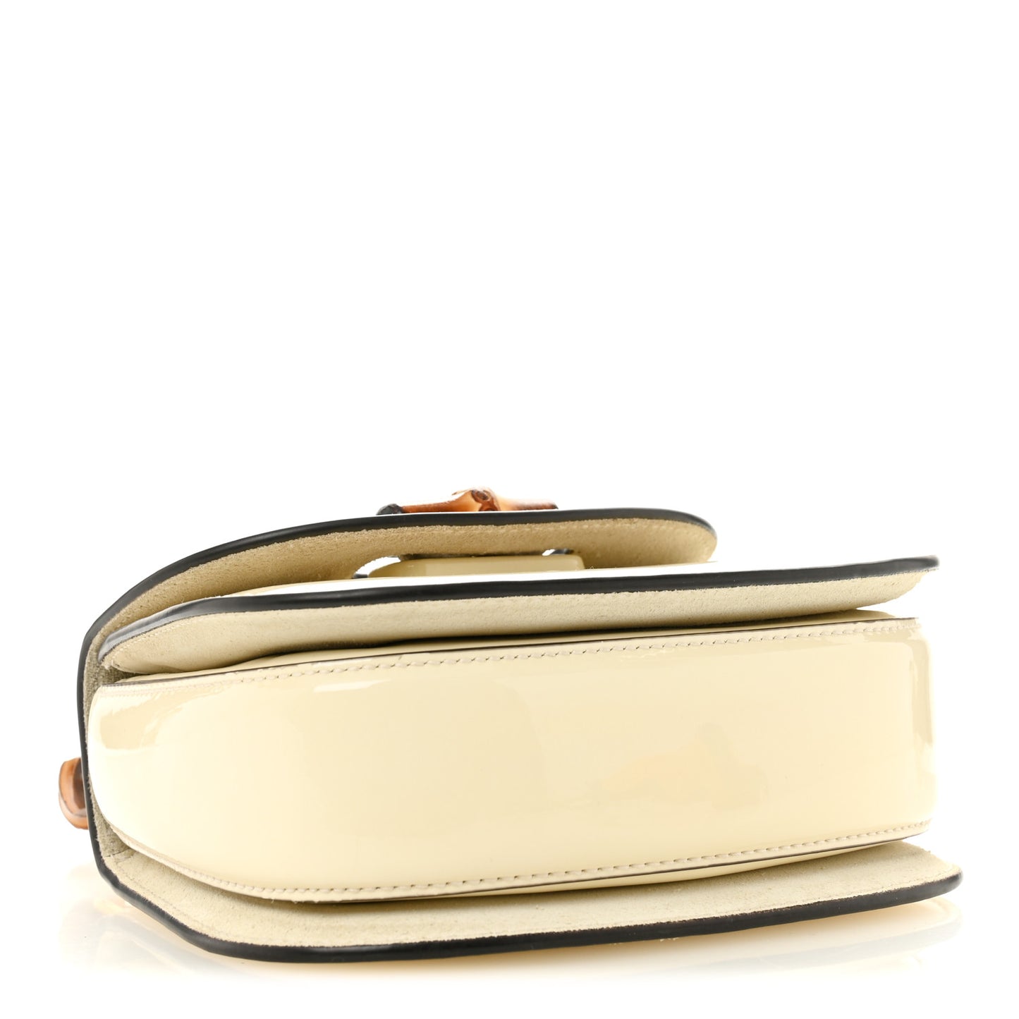 Patent Crystal Mini Bamboo 1947 Top Handle Chain Bag White