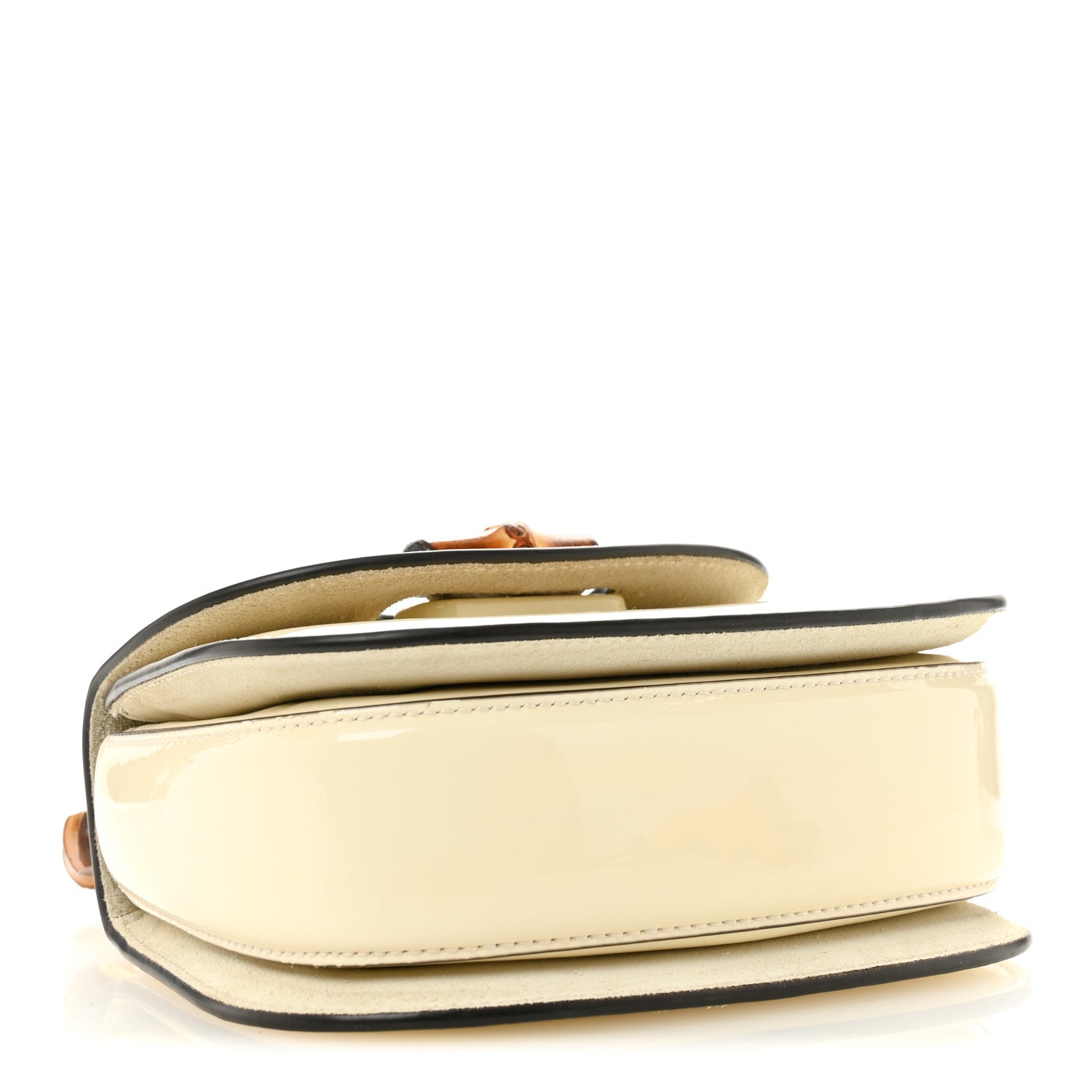 Gucci Patent Crystal Mini Bamboo 1947 Top Handle Chain Bag White 4 of 15