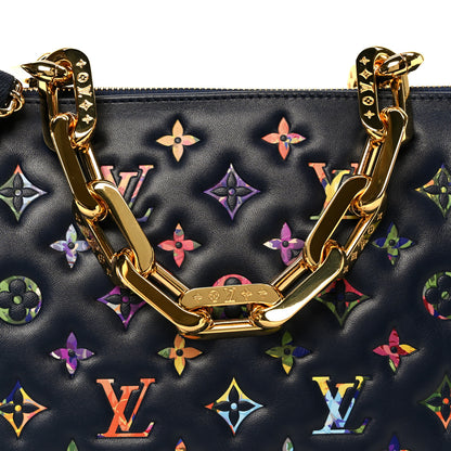 Louis Vuitton Lambskin Embossed Monogram LV Garden Coussin MM Navy Blue 9 of 11