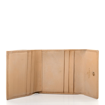 Chanel Grained Calfskin CC Button Compact Wallet Beige 7 of 14