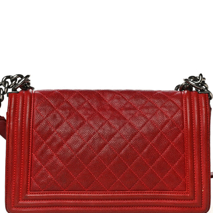 Chanel Caviar Quilted Medium Boy Flap Red 32 of 37