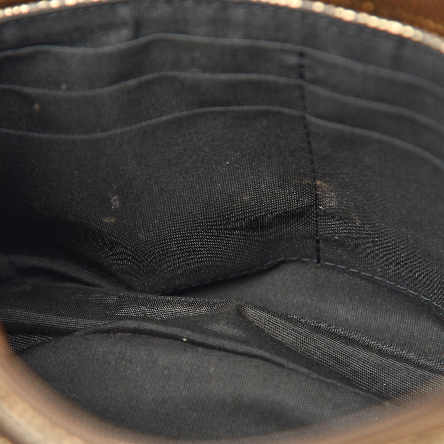Metallic Caviar Half Moon Wallet On Chain WOC Bronze