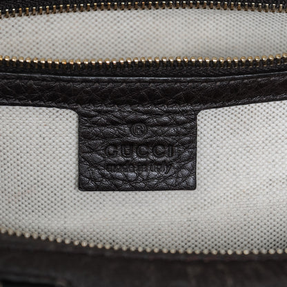 Gucci Calfskin Medium Vintage Web Boston Dark Brown 6 of 6