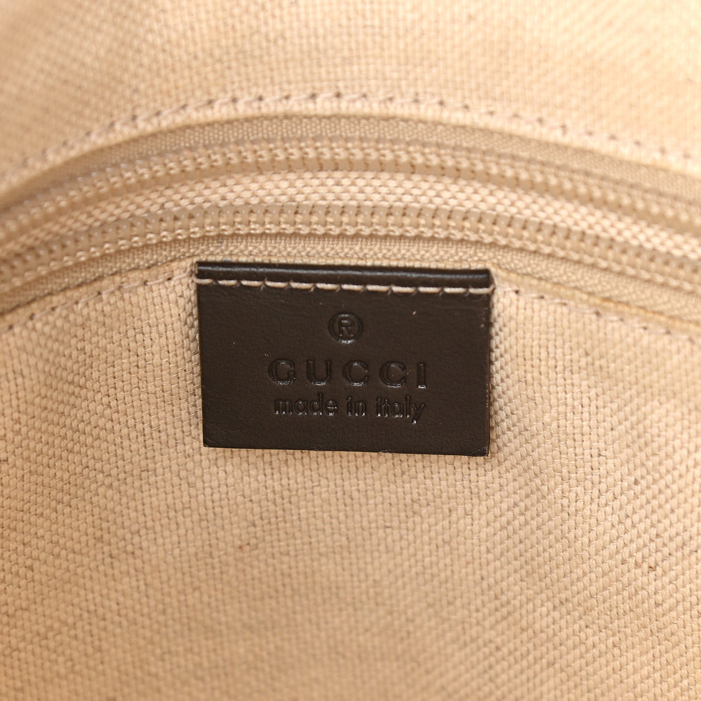 GG Supreme Monogram Small Zippered Tote Dark Brown