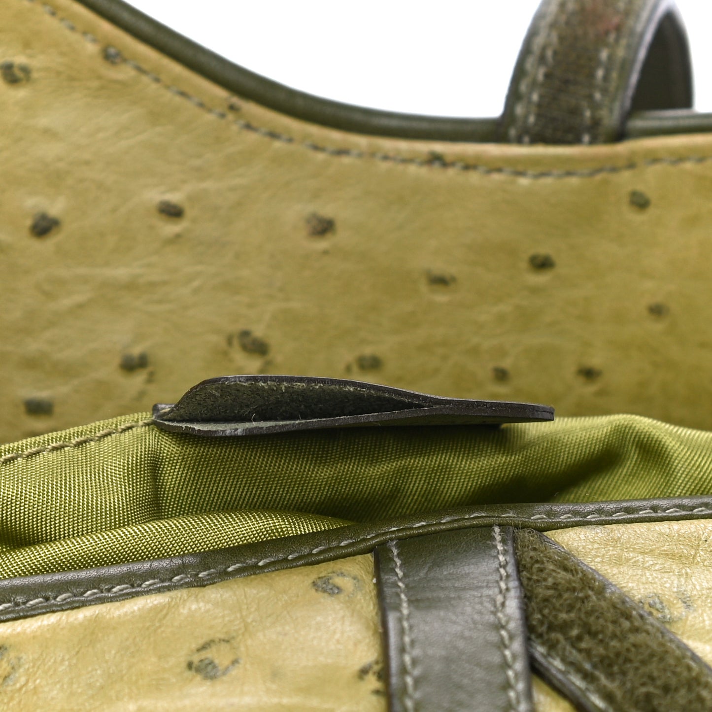 Ostrich Double Saddle Bag Green