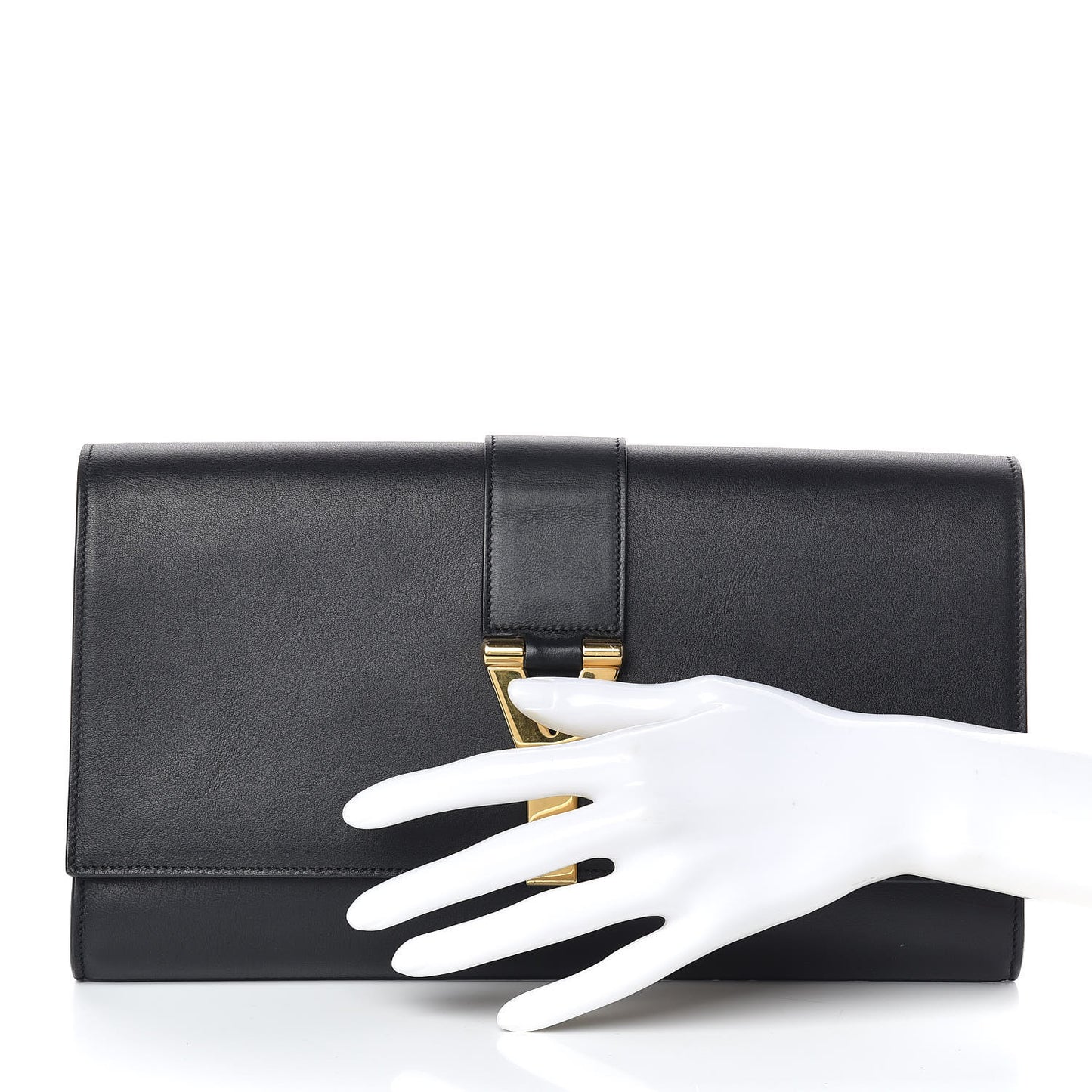 Calfskin Classic Y Ligne Clutch Black