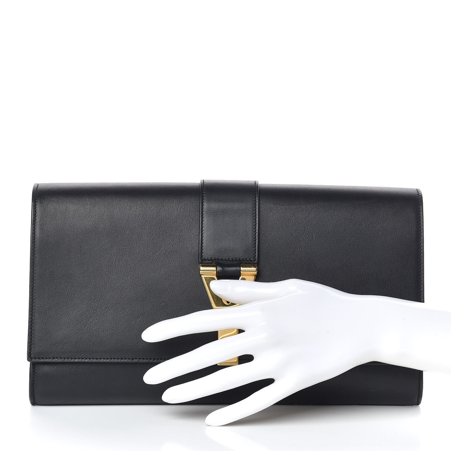 Saint Laurent Calfskin Classic Y Ligne Clutch Black 2 of 14