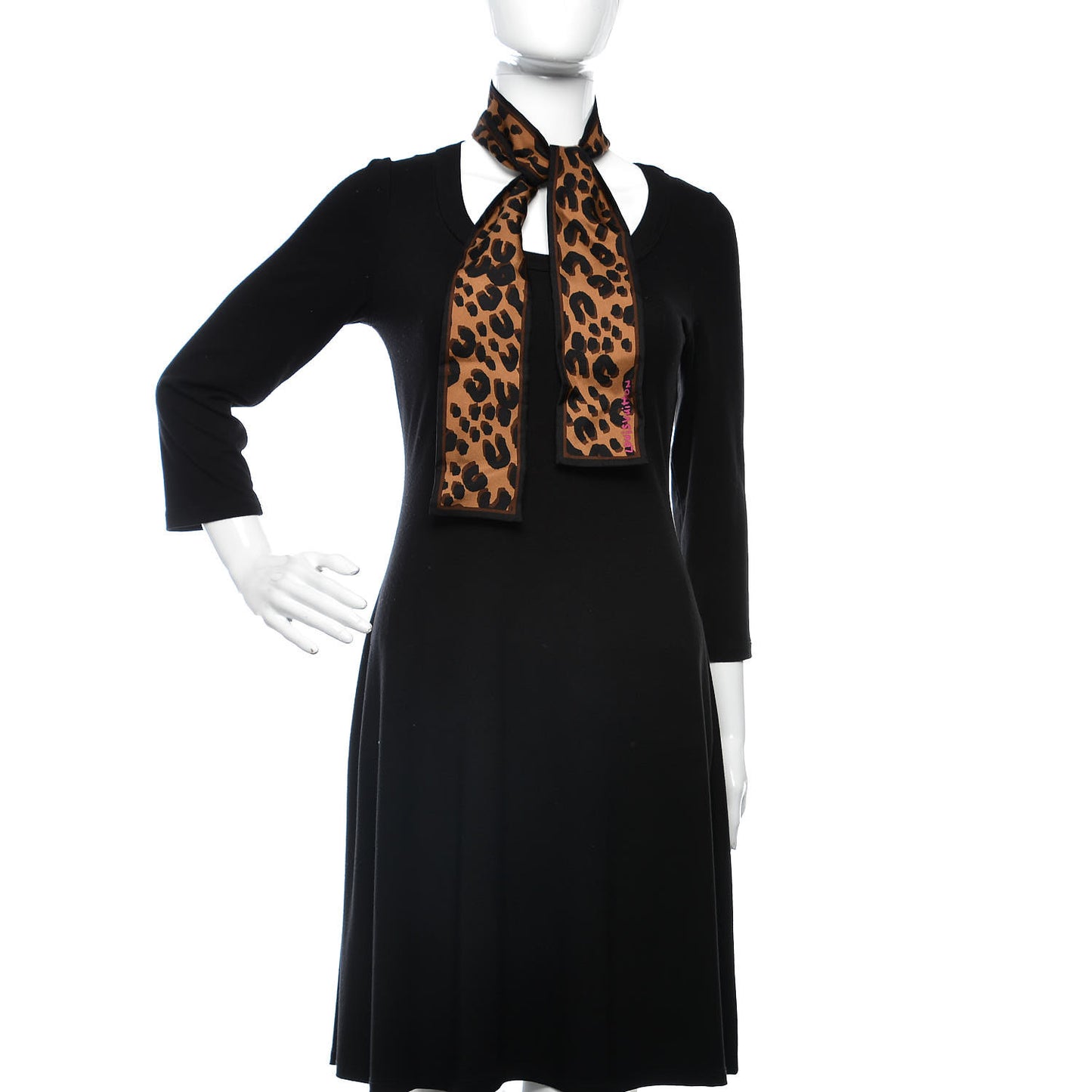 Silk Leopard Bandeau Scarf Marron