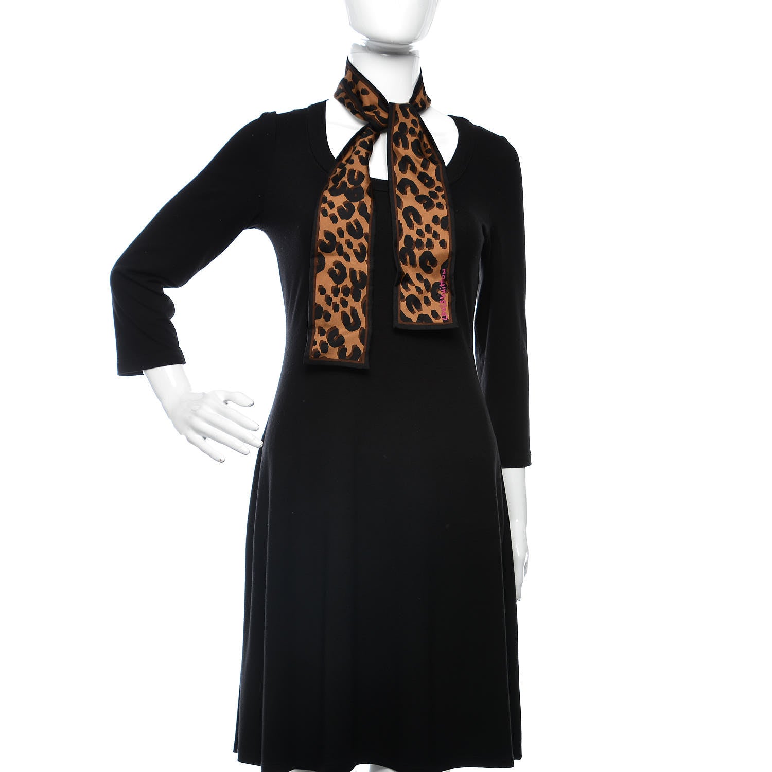 Louis Vuitton Silk Leopard Bandeau Scarf Marron 2 of 4