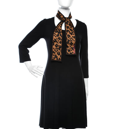 Louis Vuitton Silk Leopard Bandeau Scarf Marron 2 of 4