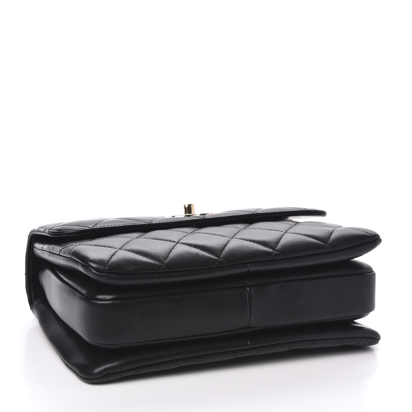 Lambskin Quilted Small Trendy CC Dual Handle Flap Bag Black
