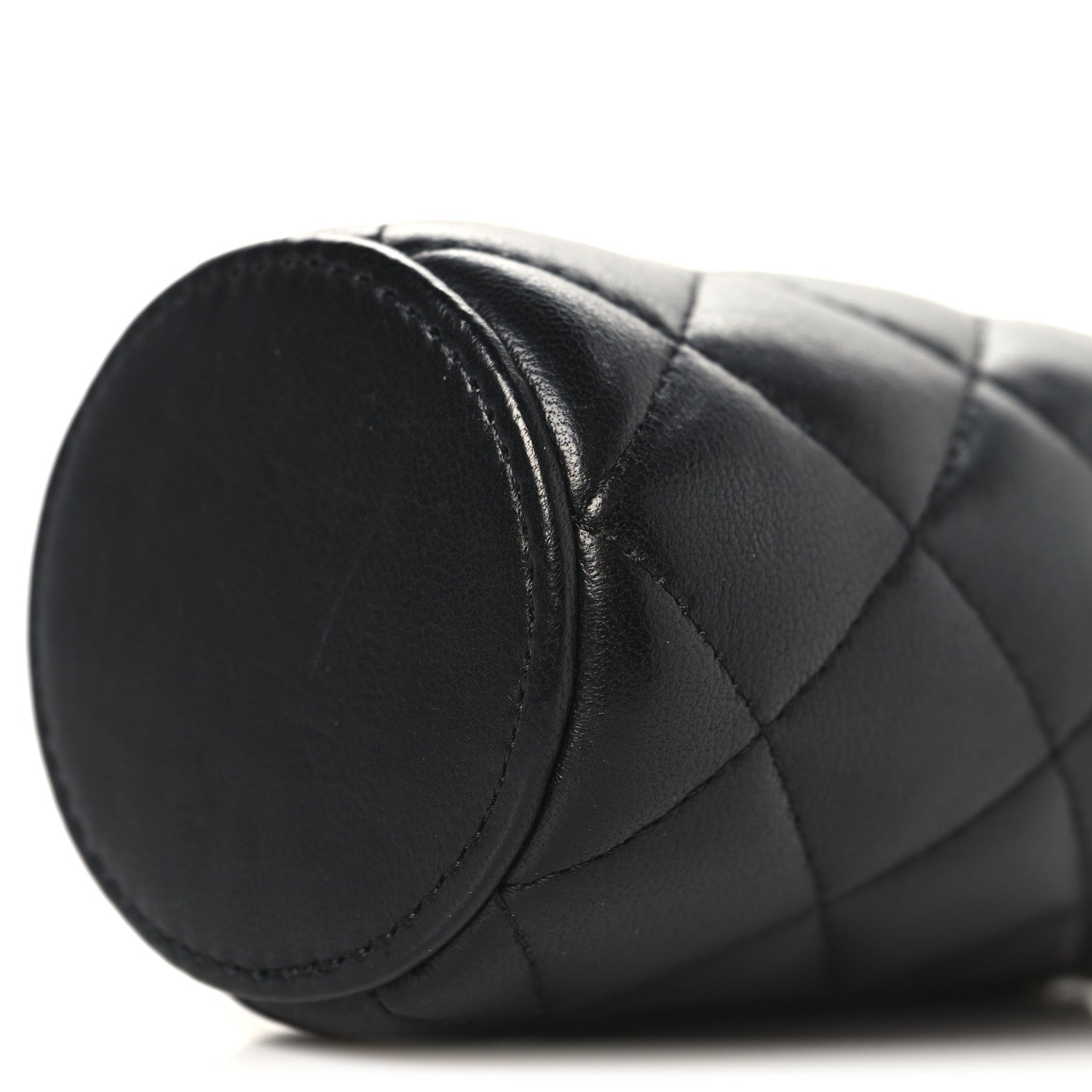 Chanel Lambskin Quilted Mini Bucket Bag With Chain Black 8 of 8