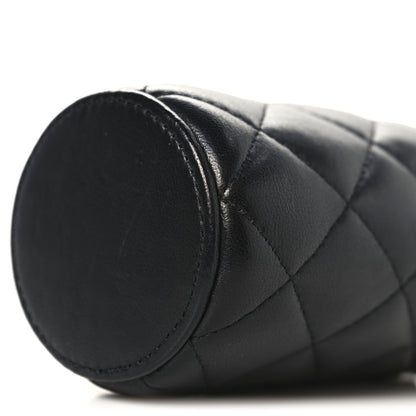 Chanel Lambskin Quilted Mini Bucket Bag With Chain Black 8 of 8