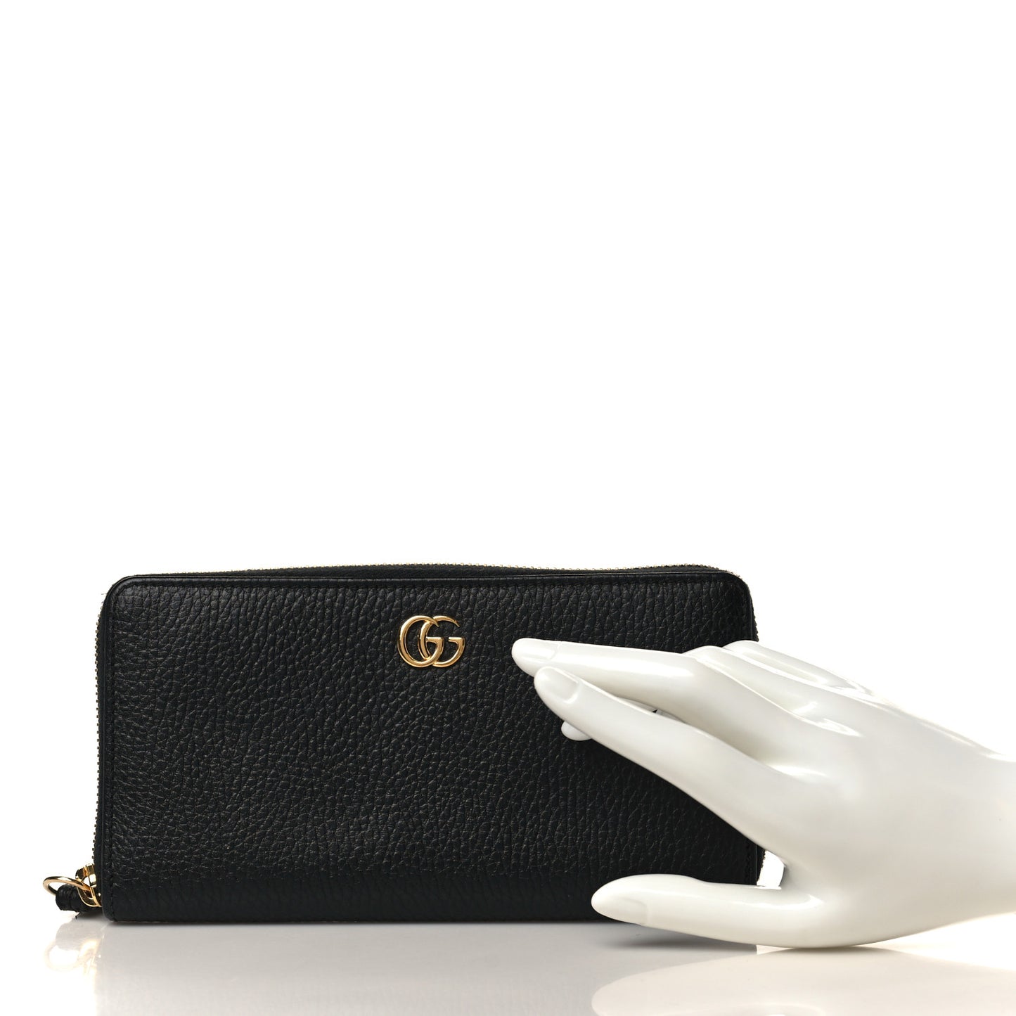 Dollar Calfskin GG Marmont Zip Around Wallet Black