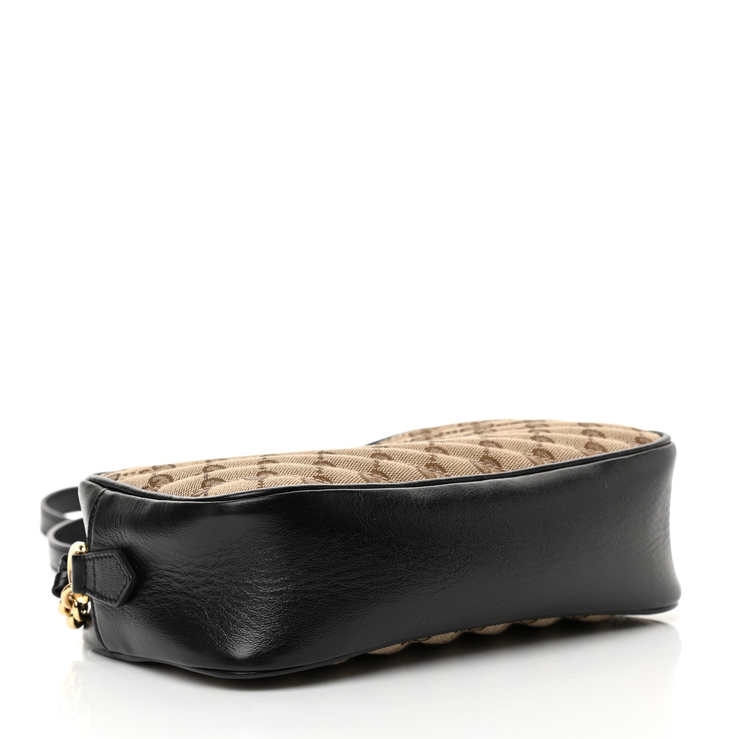 Gucci Monogram Matelasse Diagonal Small GG Marmont Chain Shoulder Bag Beige Black 4 of 11