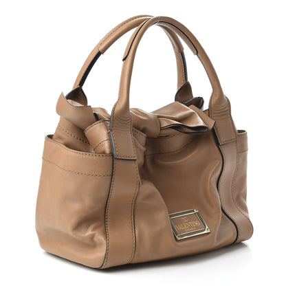 Valentino Garavani Nappa Double Pocket Bow Tote Camel 3 of 9