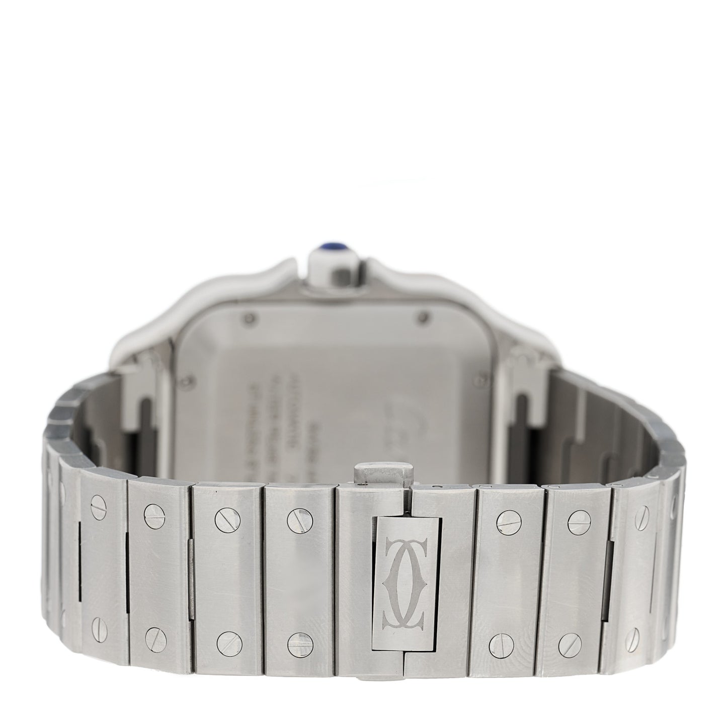 Stainless Steel 39.8mm Santos De Cartier Automatic Watch Blue