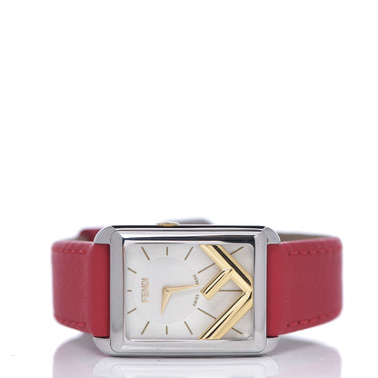 Fendi Stainless Steel Calfskin 22mm Run Away Quartz Watch Red 2 of 7