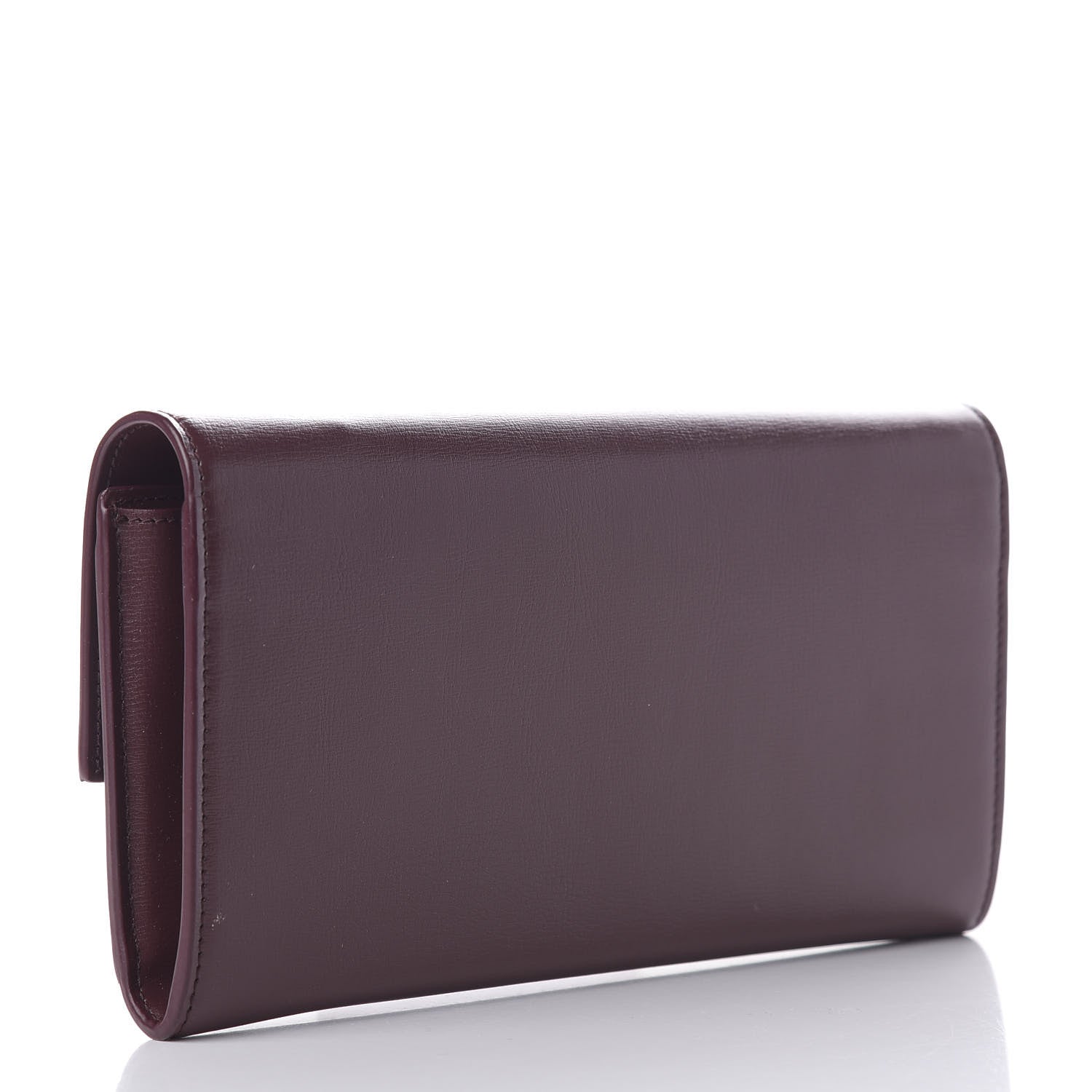 Saint Laurent Calfskin Bellechasse Flap Clutch Burgundy 3 of 8