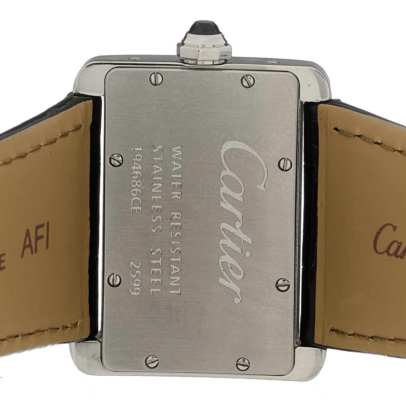 Cartier Stainless Steel Alligator 32mm Tank Divan Quartz Watch