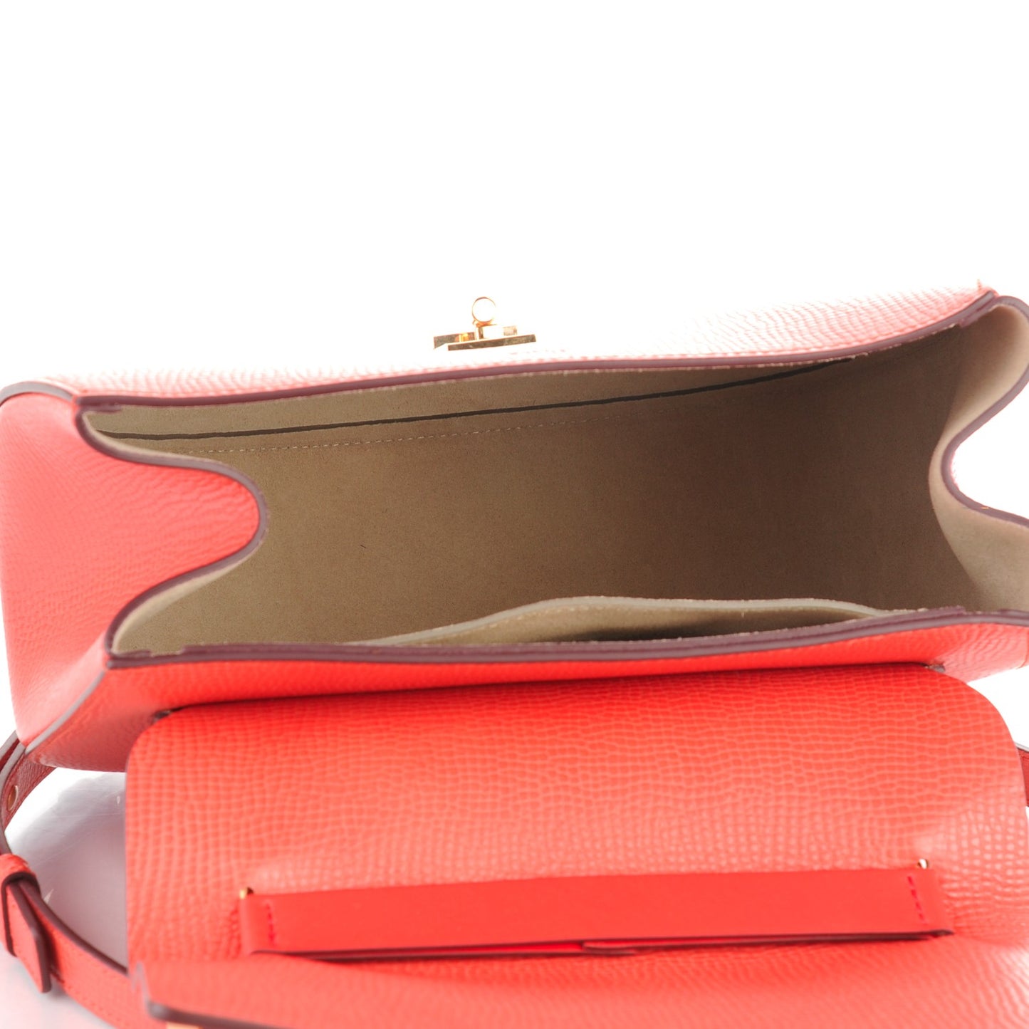 Grained Calfskin Lambskin Medium Drew Shoulder Bag Coral Pop