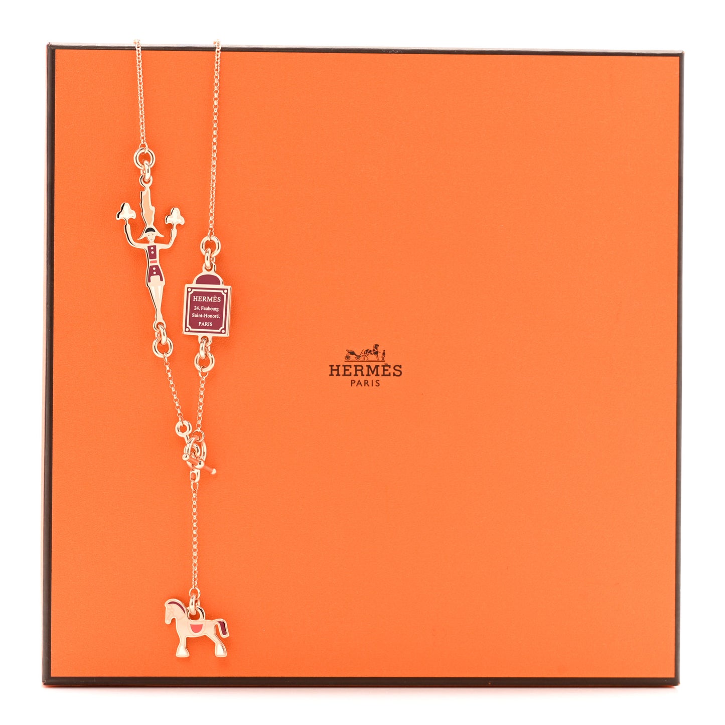 Metal Enamel Cheval Grand Parade Necklace Rose Gold