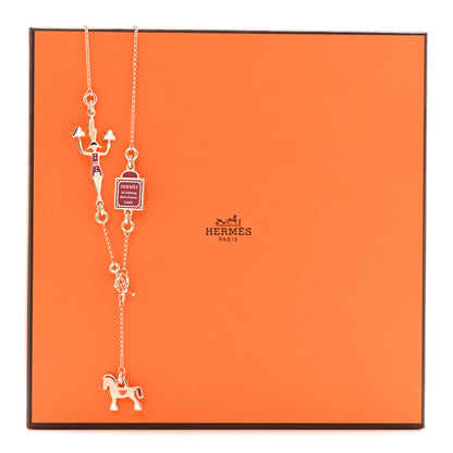 Hermes Metal Enamel Cheval Grand Parade Necklace Rose Gold 7 of 7
