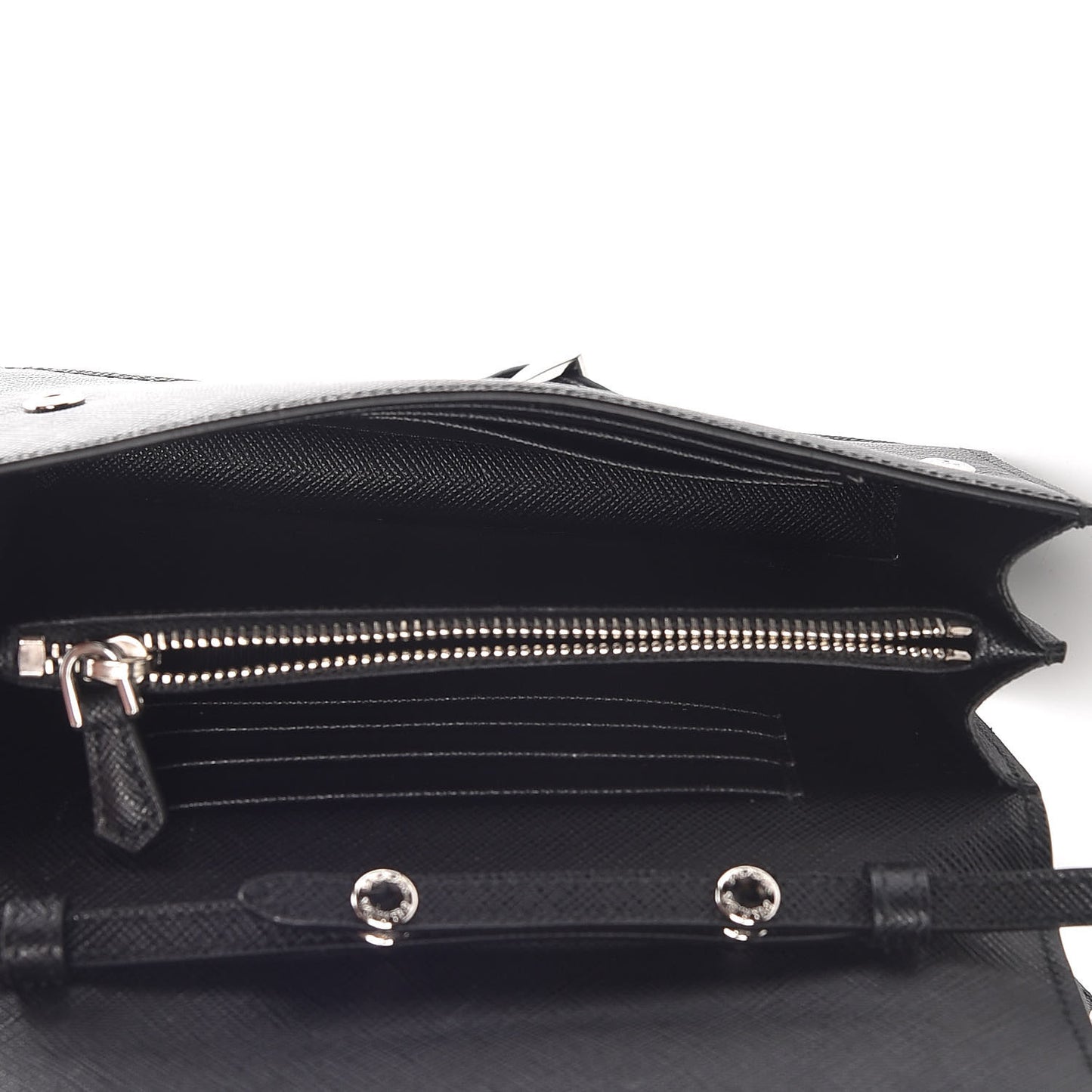 Saffiano Crossbody Wallet Black
