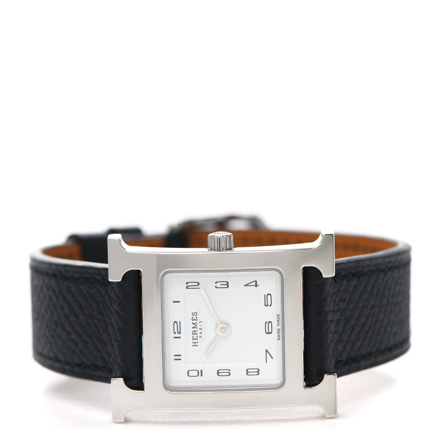 Stainless Steel Epsom 21mm Heure H Hour Quartz Watch Noir