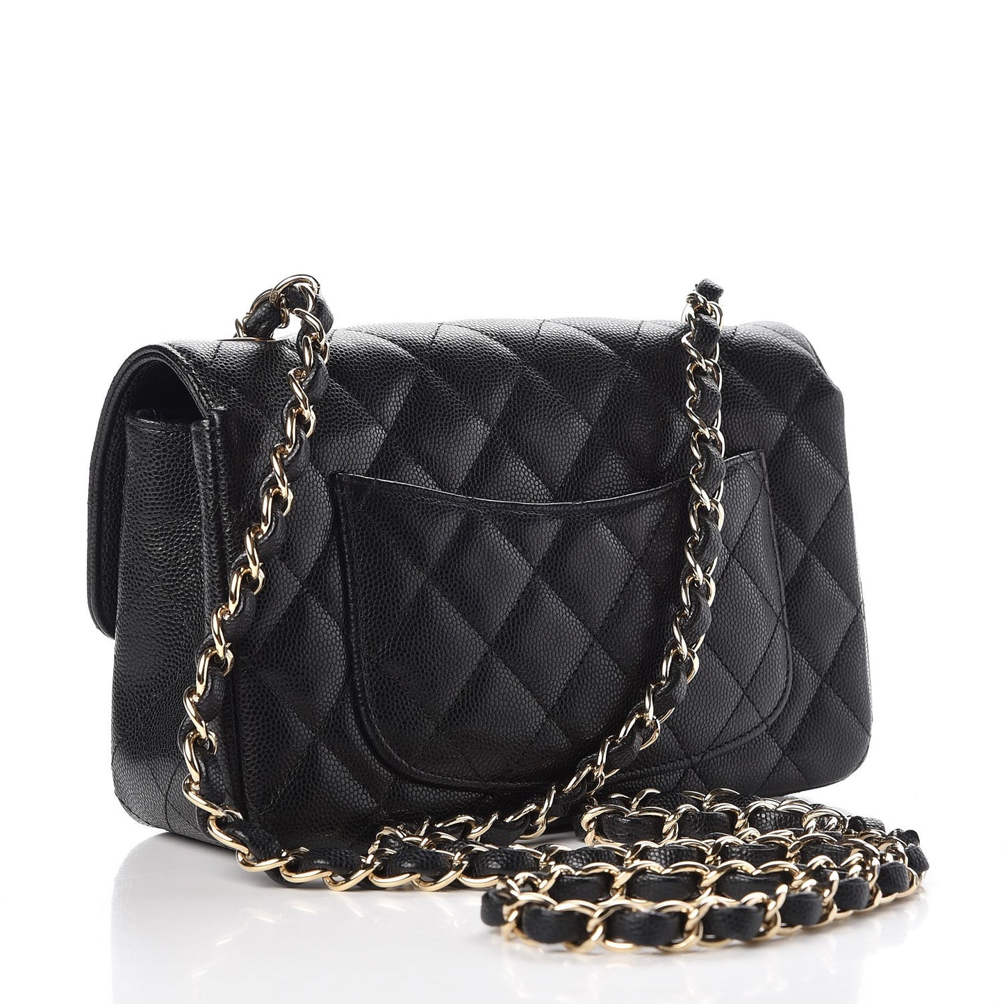 Caviar Quilted Mini Rectangular Flap Black