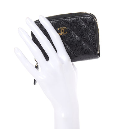 Chanel Caviar Quilted Zip Coin Purse Black 2 of 7