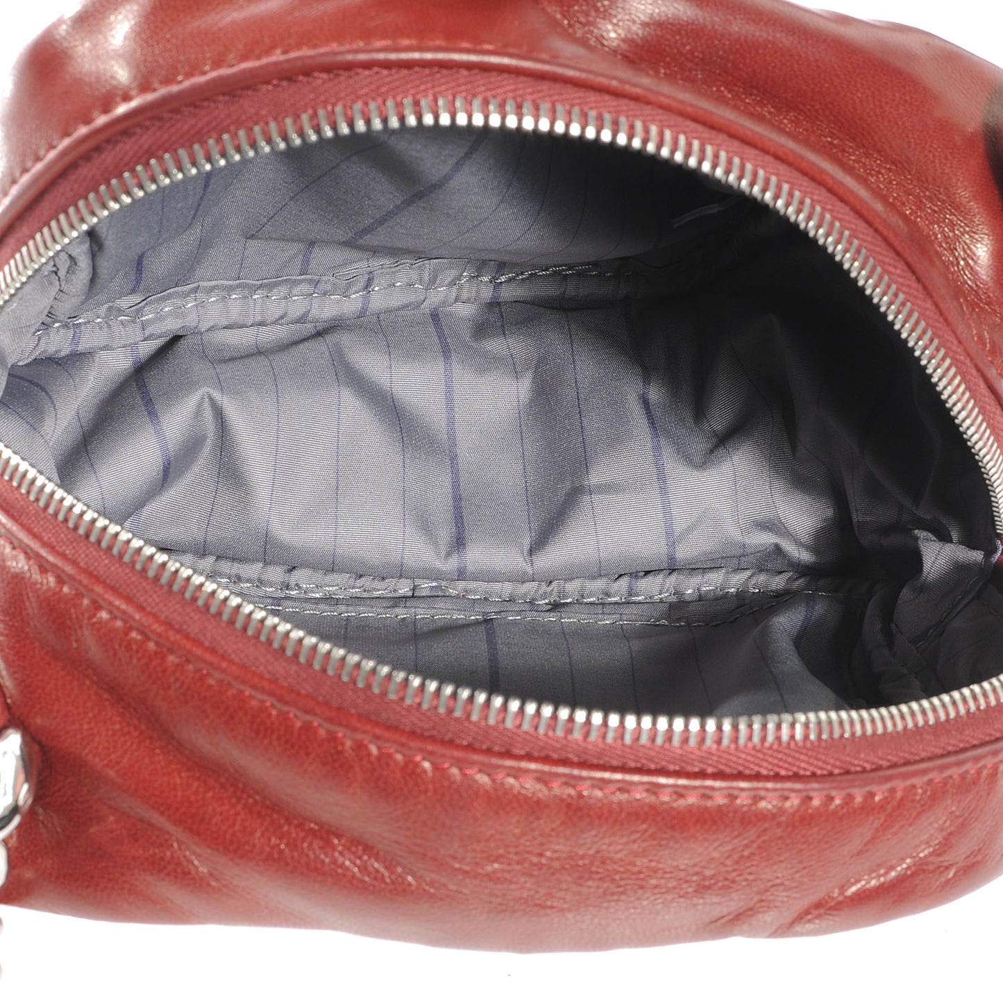Lambskin Bubble Quilt Small Camera Case Red