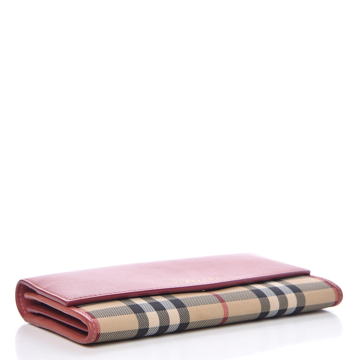 Burberry Calfskin Horseferry Check Porter Continental Wallet Copper Pink 4 of 7