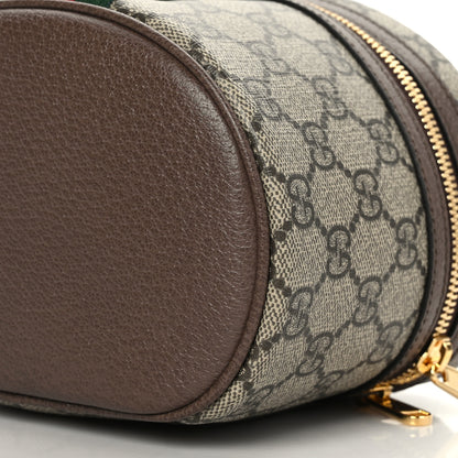 Gucci GG Supreme Monogram Textured Calfskin Web Ophidia Vanity Cosmetic Case Beige Ebony New Acero 10 of 10