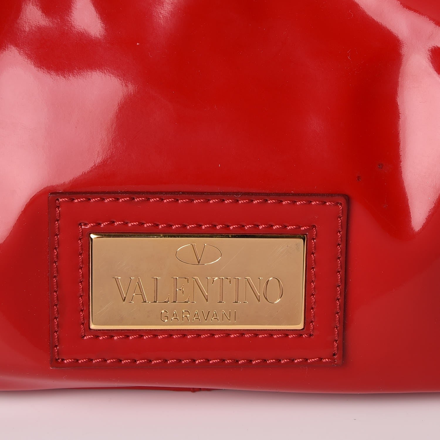 Valentino Garavani Patent Lacca Small Nuage Bow Hobo Red 8 of 10