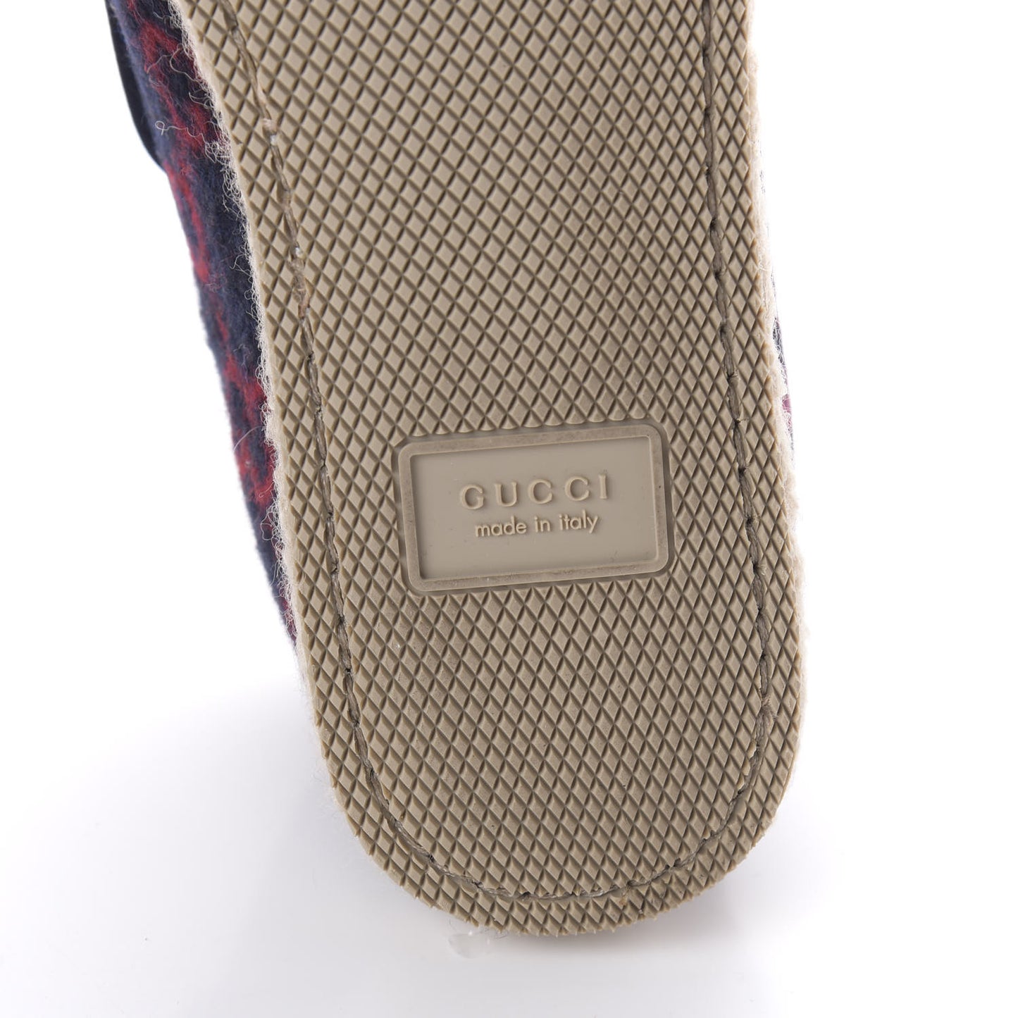 Covered Wool GG Monogram Womens Fria Horsebit Loafers 40.5 Blue Red Butterscotch