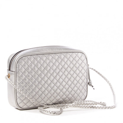 Gucci Laminated Nappa Web Trapuntata Small GG Shoulder Bag Argento 2 of 9