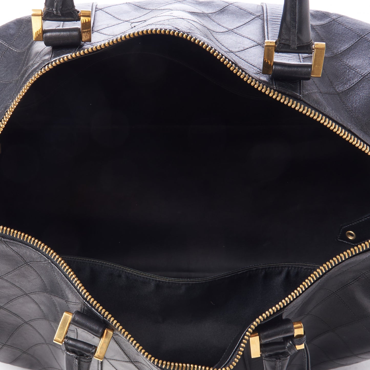 Calfskin Stitched Duffel Bag Black