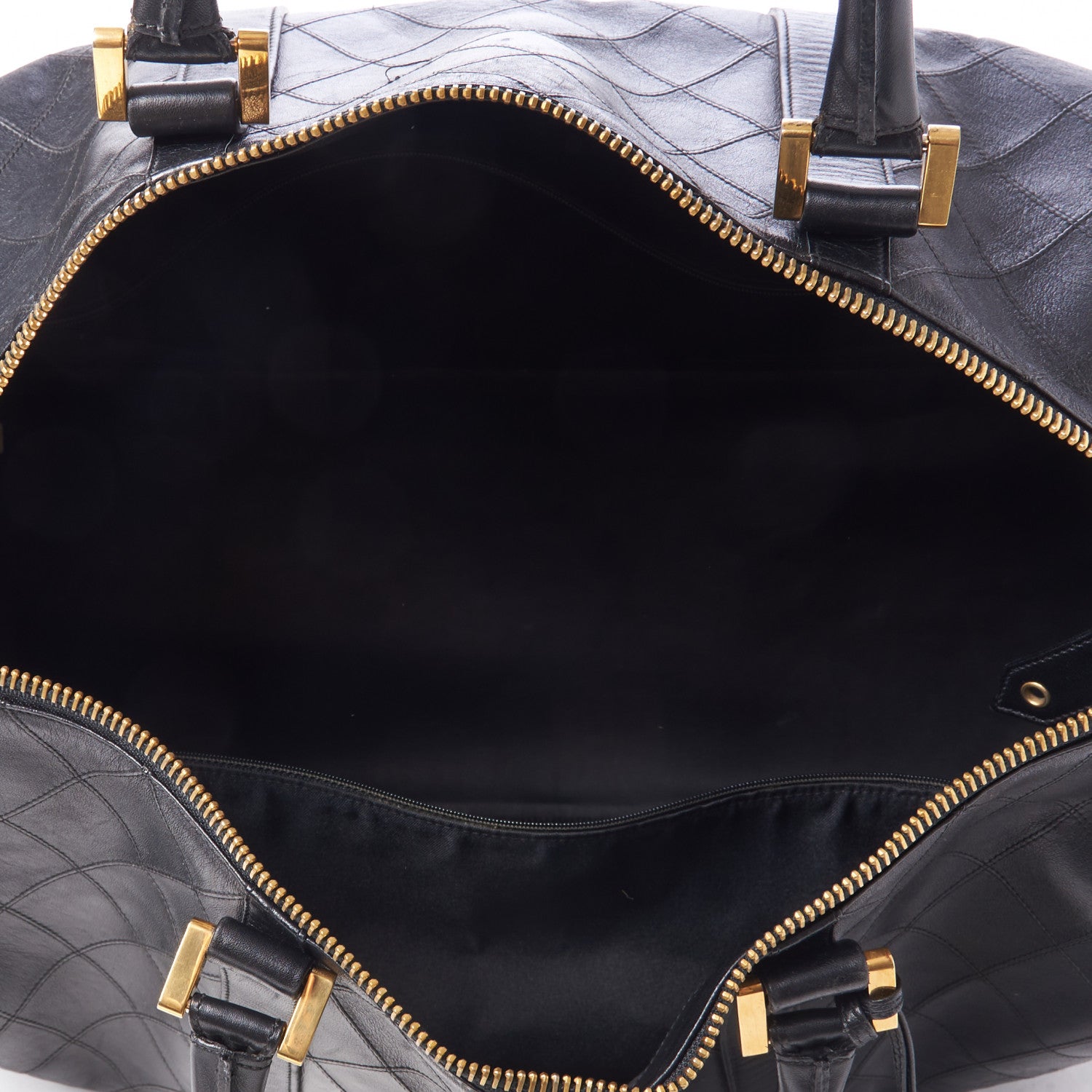 Chanel Calfskin Stitched Duffel Bag Black 4 of 10
